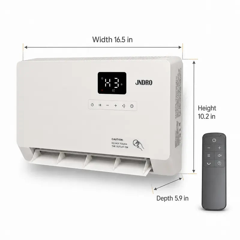 Smart Wall Mounted Panel Heater, 1500W Fast Heating Indoor Electric Space Heater with Oscillation, 24H Timer & Overheat Protection, Adjustable Heating for Bedroom, Bathroom & Office
