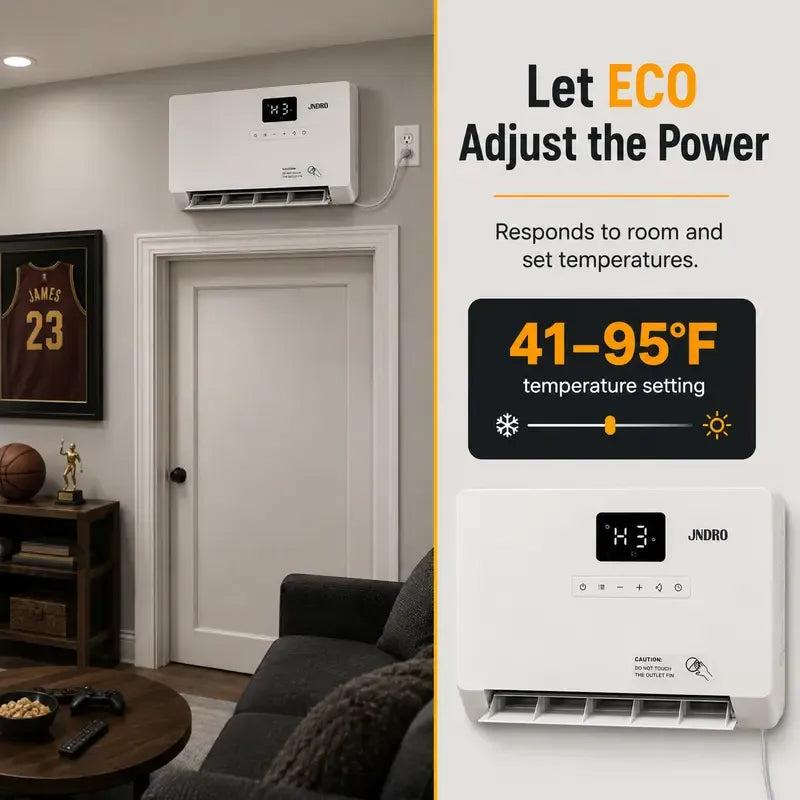 Smart Wall Mounted Panel Heater, 1500W Fast Heating Indoor Electric Space Heater with Oscillation, 24H Timer & Overheat Protection, Adjustable Heating for Bedroom, Bathroom & Office