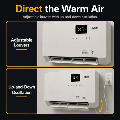 Smart Wall Mounted Panel Heater, 1500W Fast Heating Indoor Electric Space Heater with Oscillation, 24H Timer & Overheat Protection, Adjustable Heating for Bedroom, Bathroom & Office
