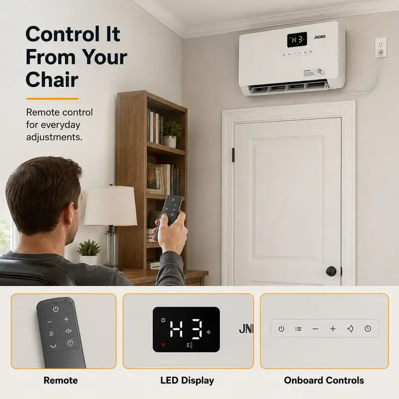 Smart Wall Mounted Panel Heater, 1500W Fast Heating Indoor Electric Space Heater with Oscillation, 24H Timer & Overheat Protection, Adjustable Heating for Bedroom, Bathroom & Office