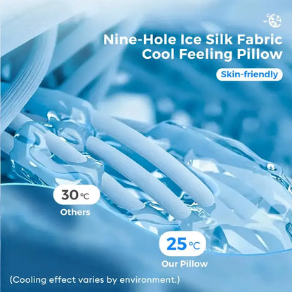 Adjustable Ergonomic Cooling Memory Neck Pillow, Cervical Support Memory Foam Pillow for Travel