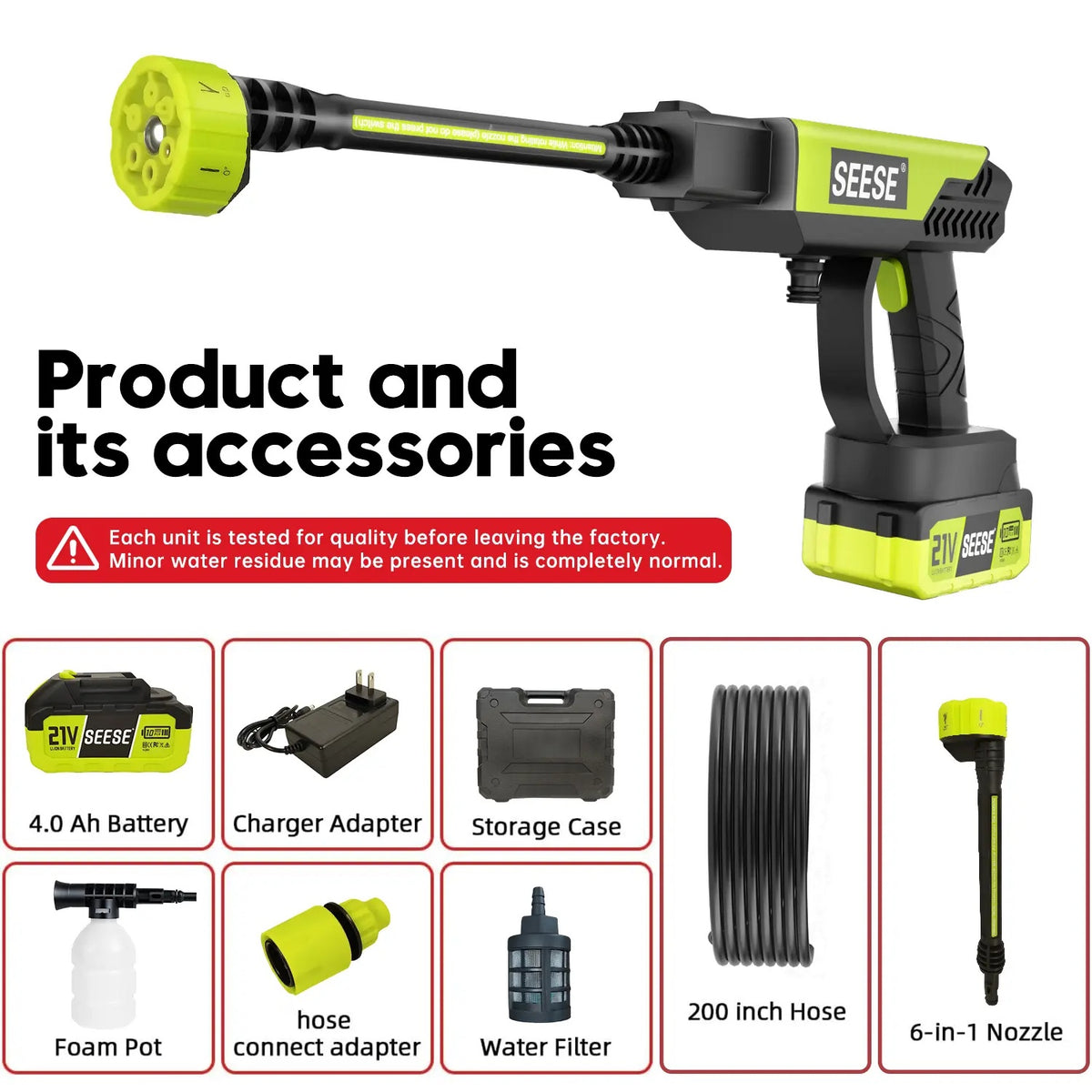 Cordless Portable Pressure Washer with Single Port Charger Base, Handheld Bottle Power Washer for Car Washing, Home Cleaning & Garden Watering