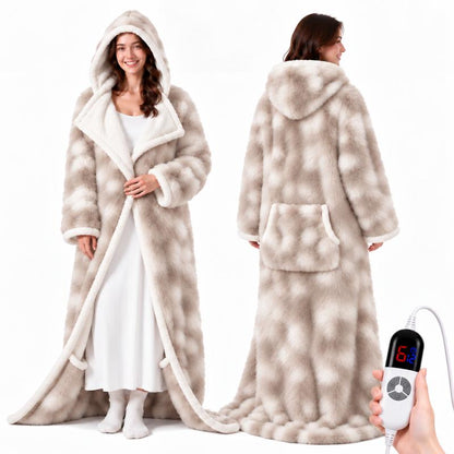 Multifunctional Wearable Heated Blanket with Sleeves, Foot Pocket, 6 Heat Settings, 1-12H Auto Shut-off, Portable 52x72in Couch Blanket, Cool Gift for GF & Adulting Women, Multifunctional Blanket