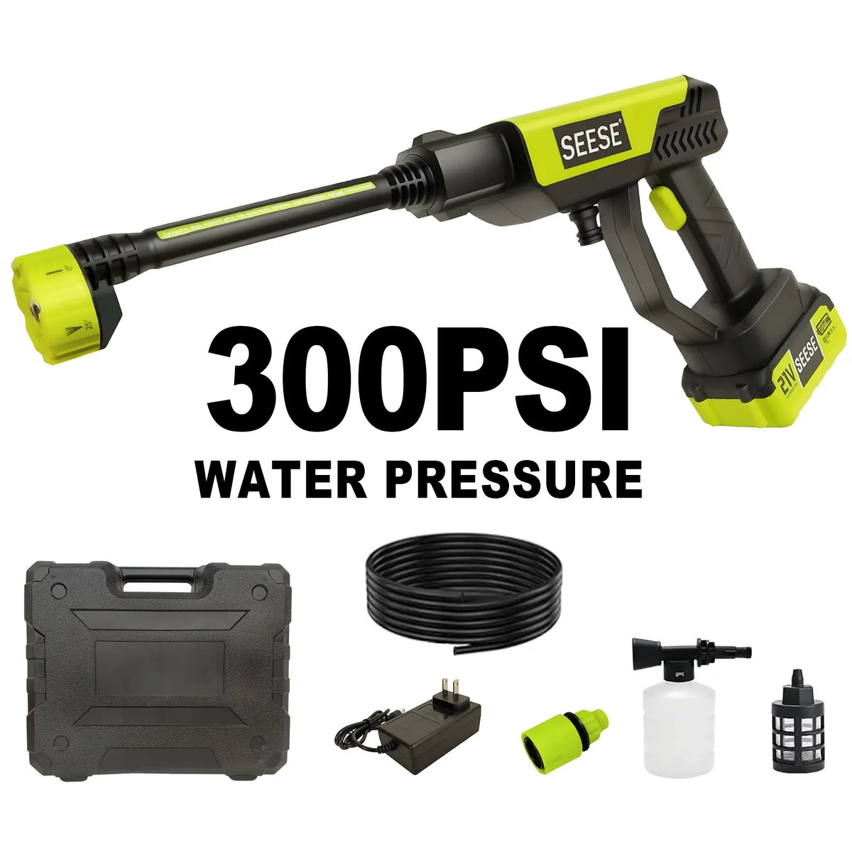 Cordless Portable Pressure Washer with Single Port Charger Base, Handheld Bottle Power Washer for Car Washing, Home Cleaning & Garden Watering