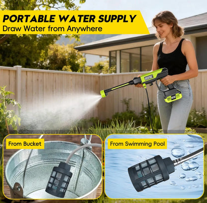 Cordless Portable Pressure Washer with Single Port Charger Base, Handheld Bottle Power Washer for Car Washing, Home Cleaning & Garden Watering